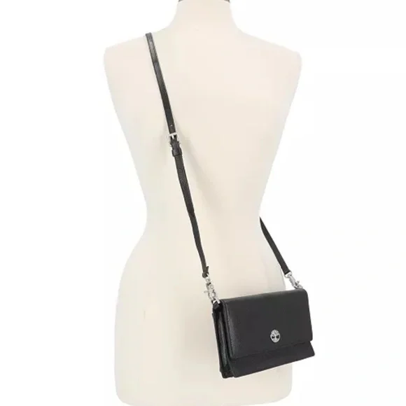 Timberland Women's RFID Leather Crossbody Bag Wallet Purse black, new - Picture 4 of 8